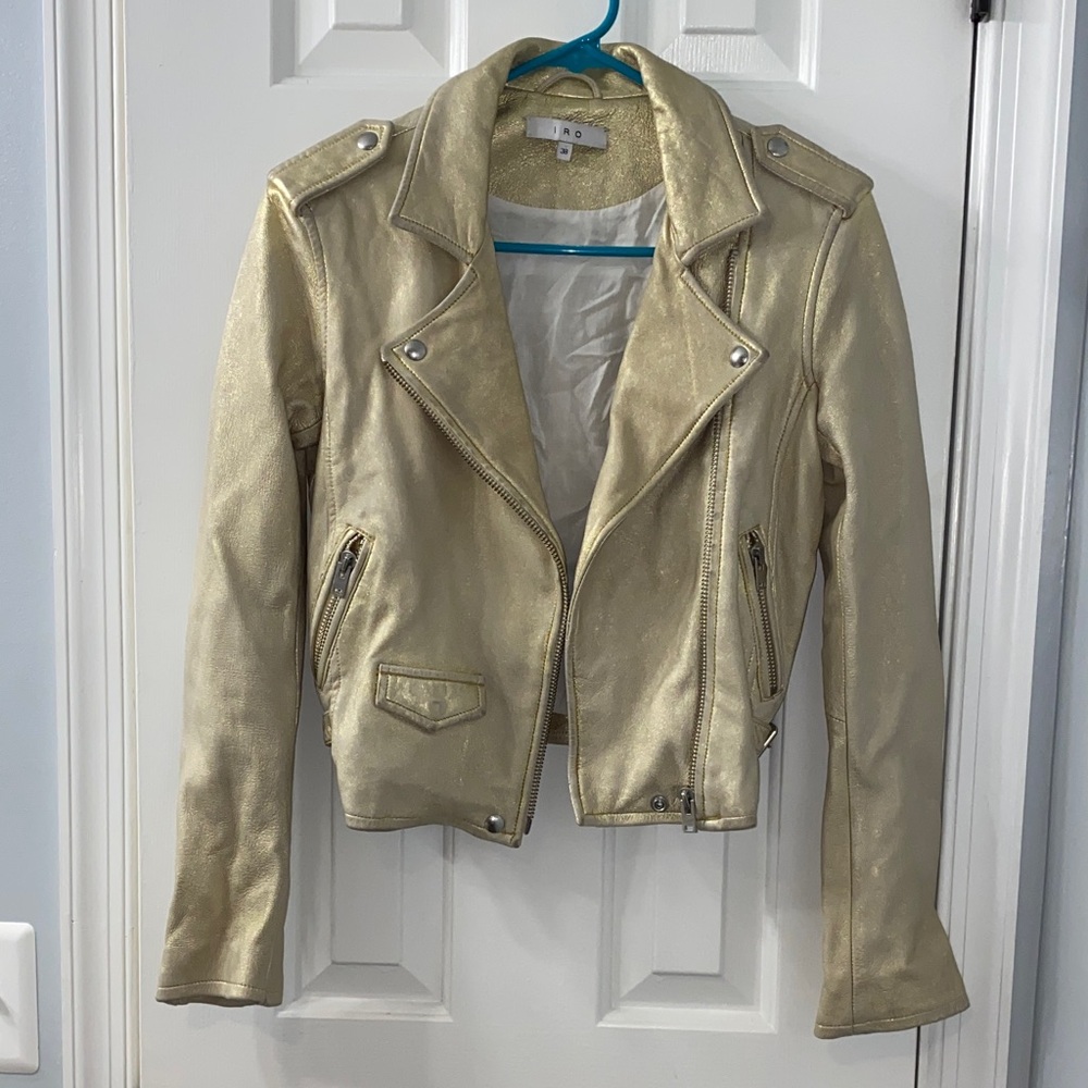 IRO Metallic Leather Jacket